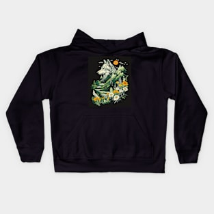 Majestic Wilderness: Lone Wolf and Mountain Landscape for her for him Kids Hoodie